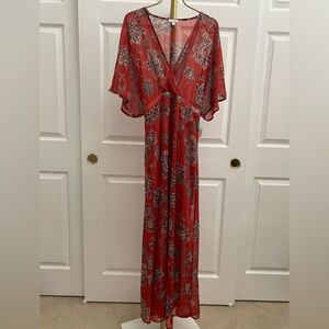 Love, Fire Red and Pink Floral Dress